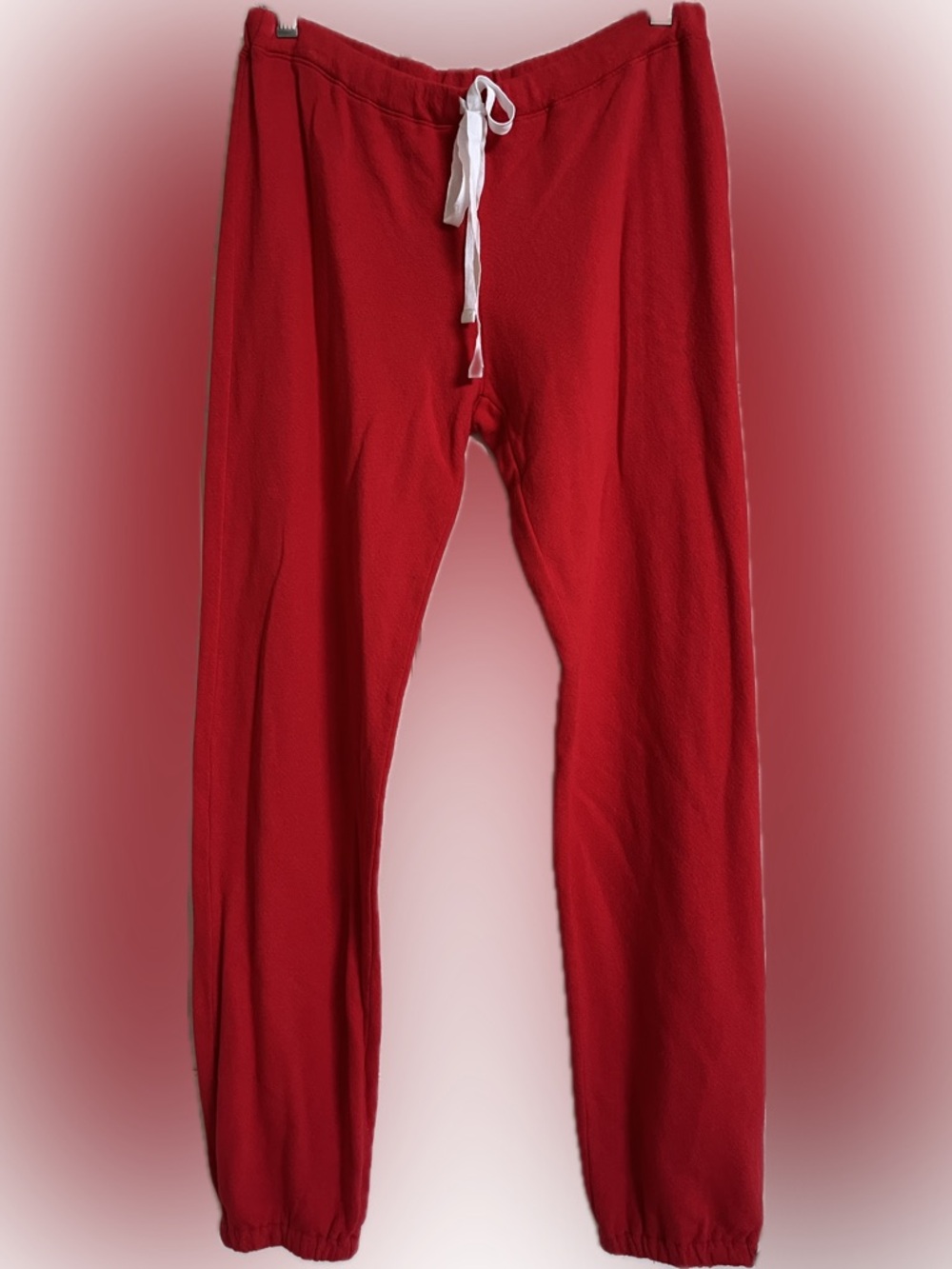 Michael Stars Red Drawstring Sweatpants with White Tie